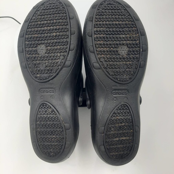 Black Womens work clog Crocs NO HOLES slip resistant W8 - Picture 4 of 8